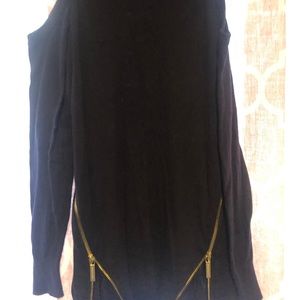 Michael Kors cold shoulder navy sweater